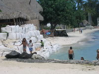 Eroding beach