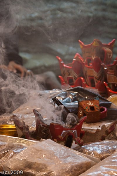 Frankencense burning in the market
